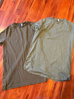 Divided Olive Green Short Sleeve Tee Duo